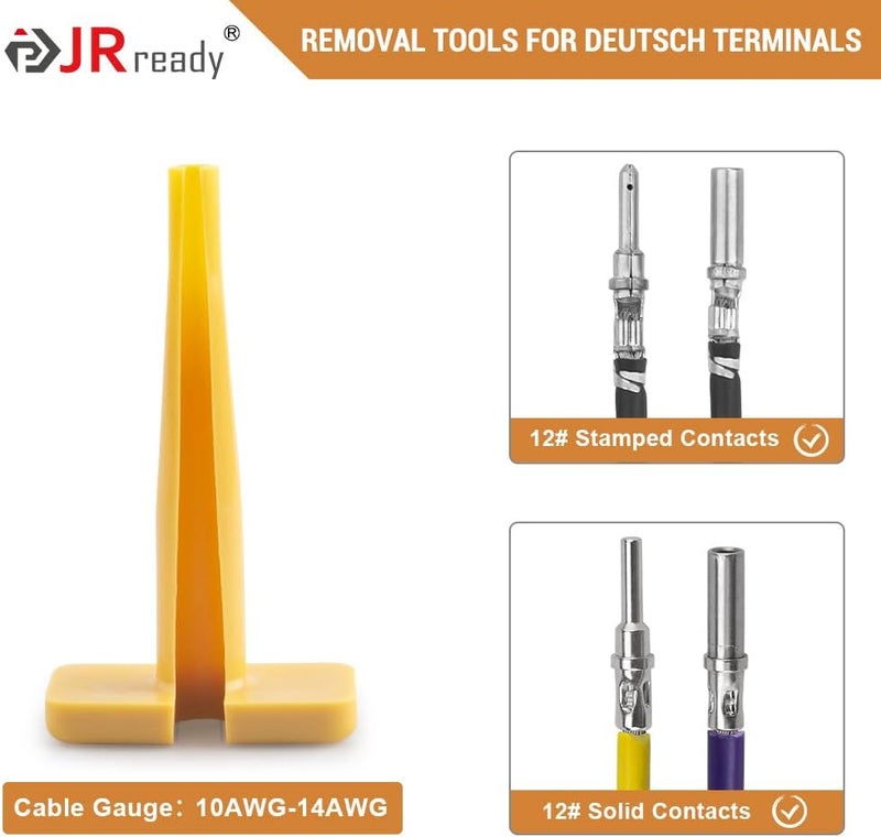 JRready ST5268-02 Deutsch Pin Removal Tool Kit,Size 12 Solid/Stamped Contacts 10-14AWG Pin Extractor Tool Set, 114010 Suitable for Deutsch DTP/DTHD/HDP20/HD30/DTHD Connector 2PCS - Image 3
